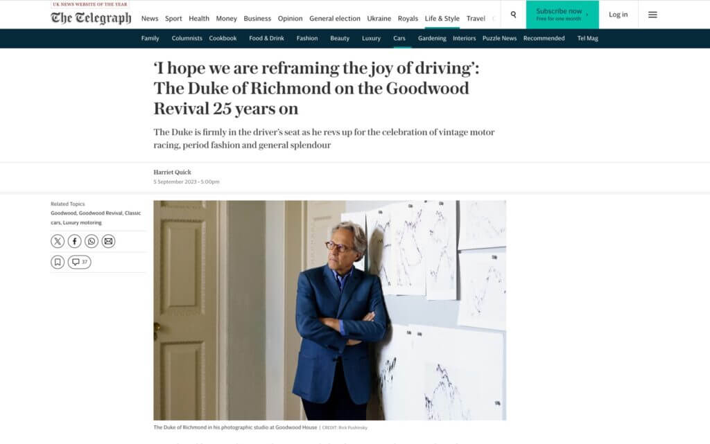The Telegraph article with The Duke of Richmond